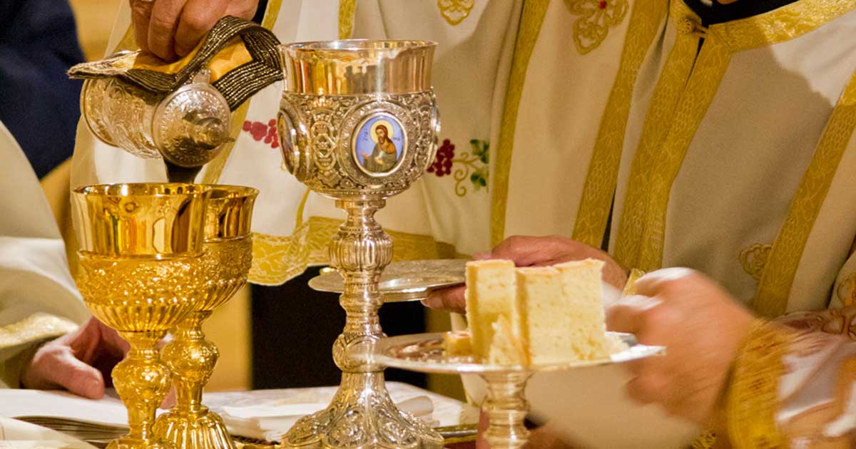 Chalices On Altar Table